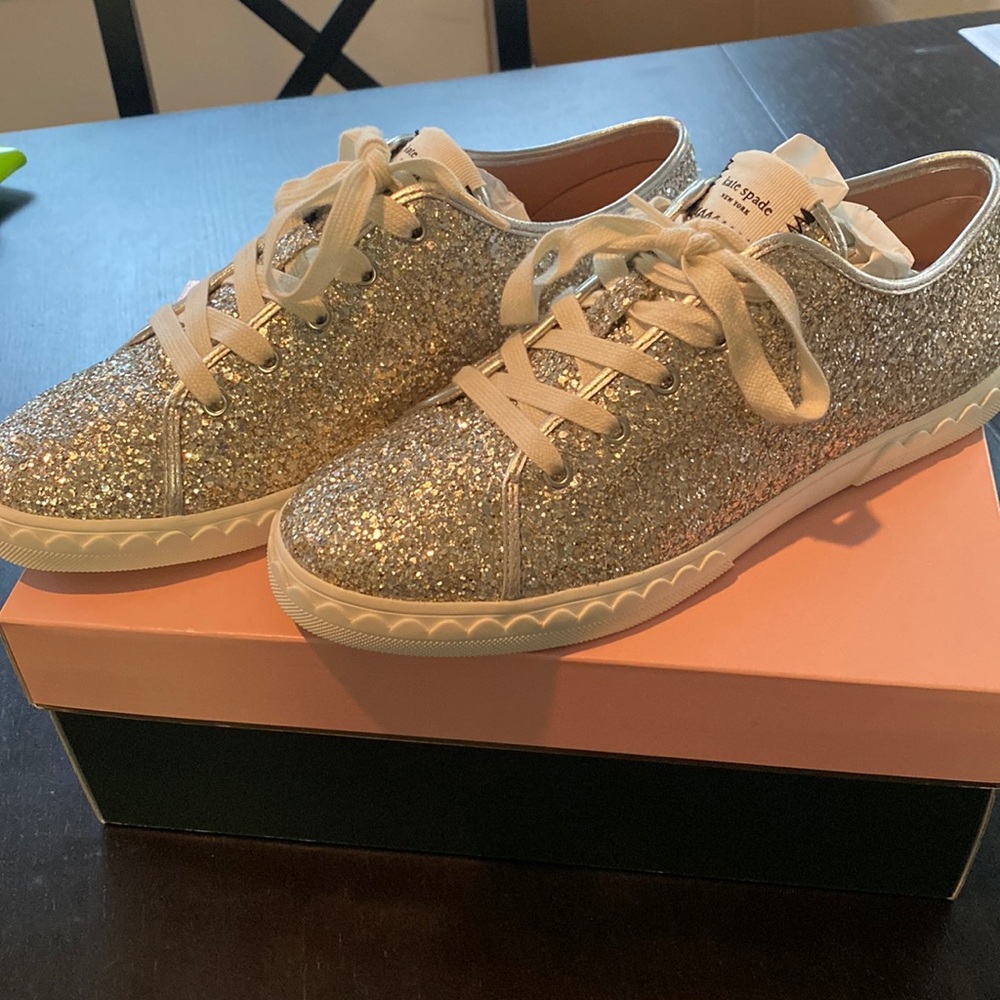 Brand new! Silver Glitter kate spade sneakers